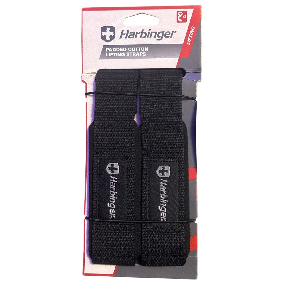 NEW Harbinger Padded Cotton Lifting Straps Black 21.5" NeoTek Weightlifting